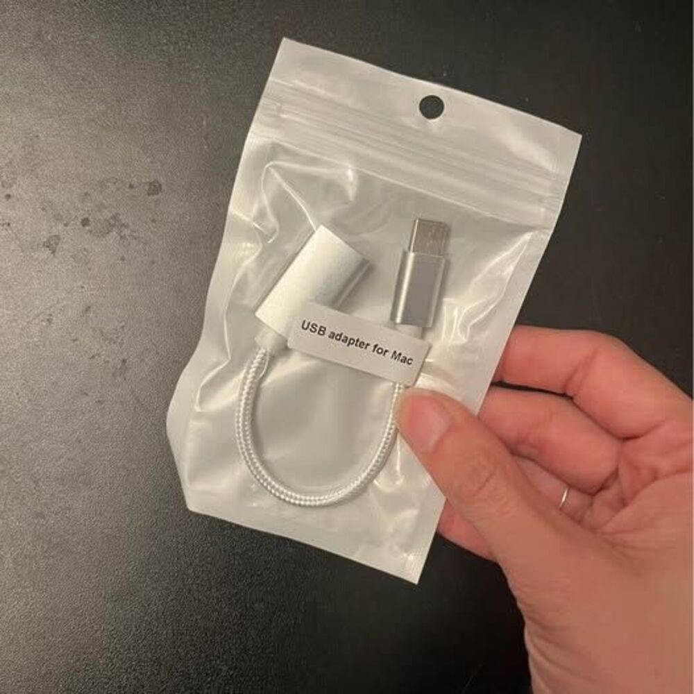 USB-C to USB adapter for Mac silver